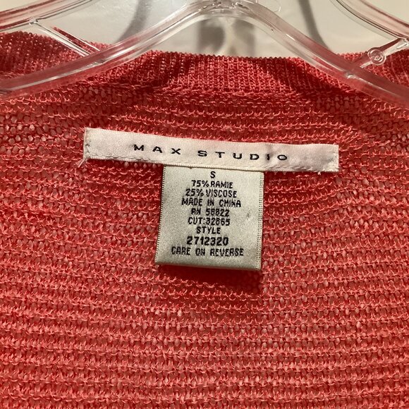 Max Studio Cardigan Sweater, coral color, size small - Picture 3 of 4